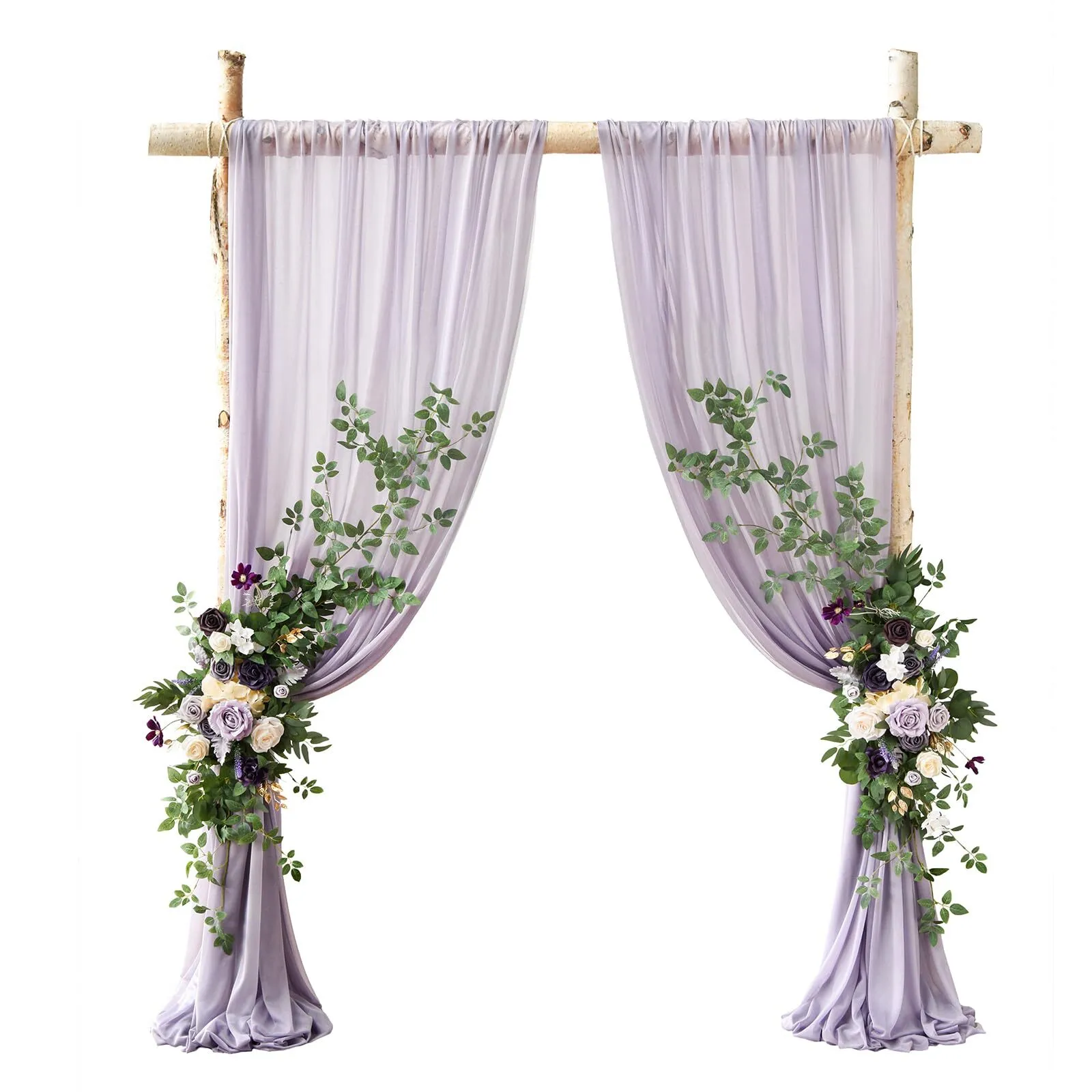 Ling's Moments Arch Drapery in Dusty Lilac