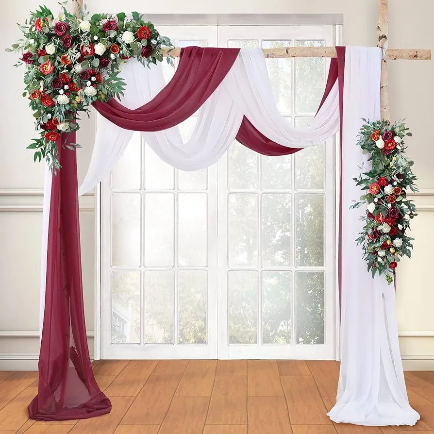 Burgundy Arch Drapery