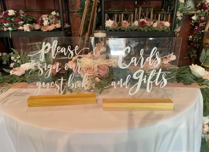 “Please Sign Our Guestbook” Clear Sign