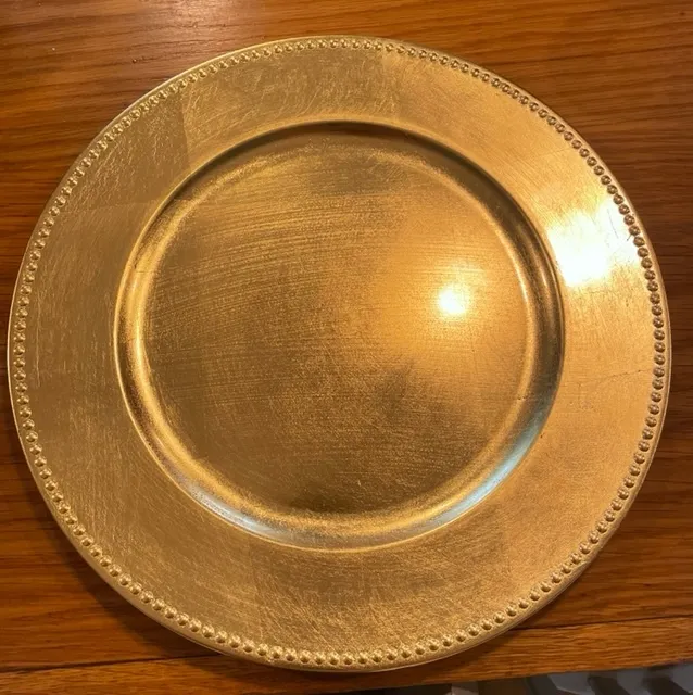 Shiny Gold-Beaded Chargers