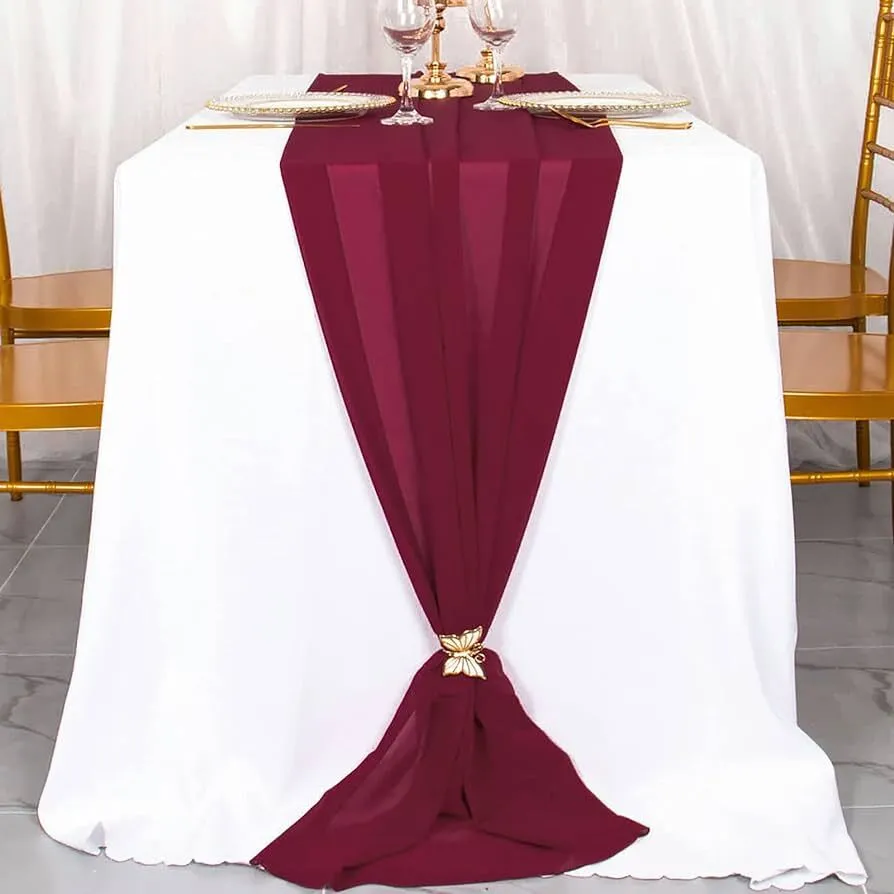 Burgundy Linen Table Runners