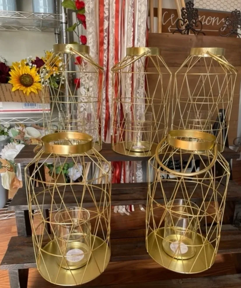 Large Gold Lanterns with Handles