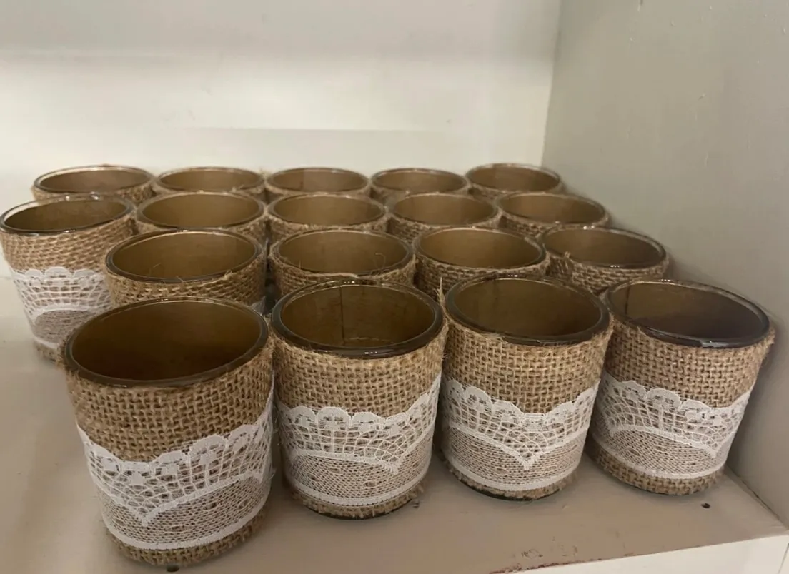 Burlap & Lace Votives