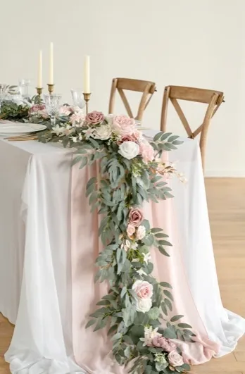 Ling’s Moments 6’ Dusty Rose & Cream Garland
