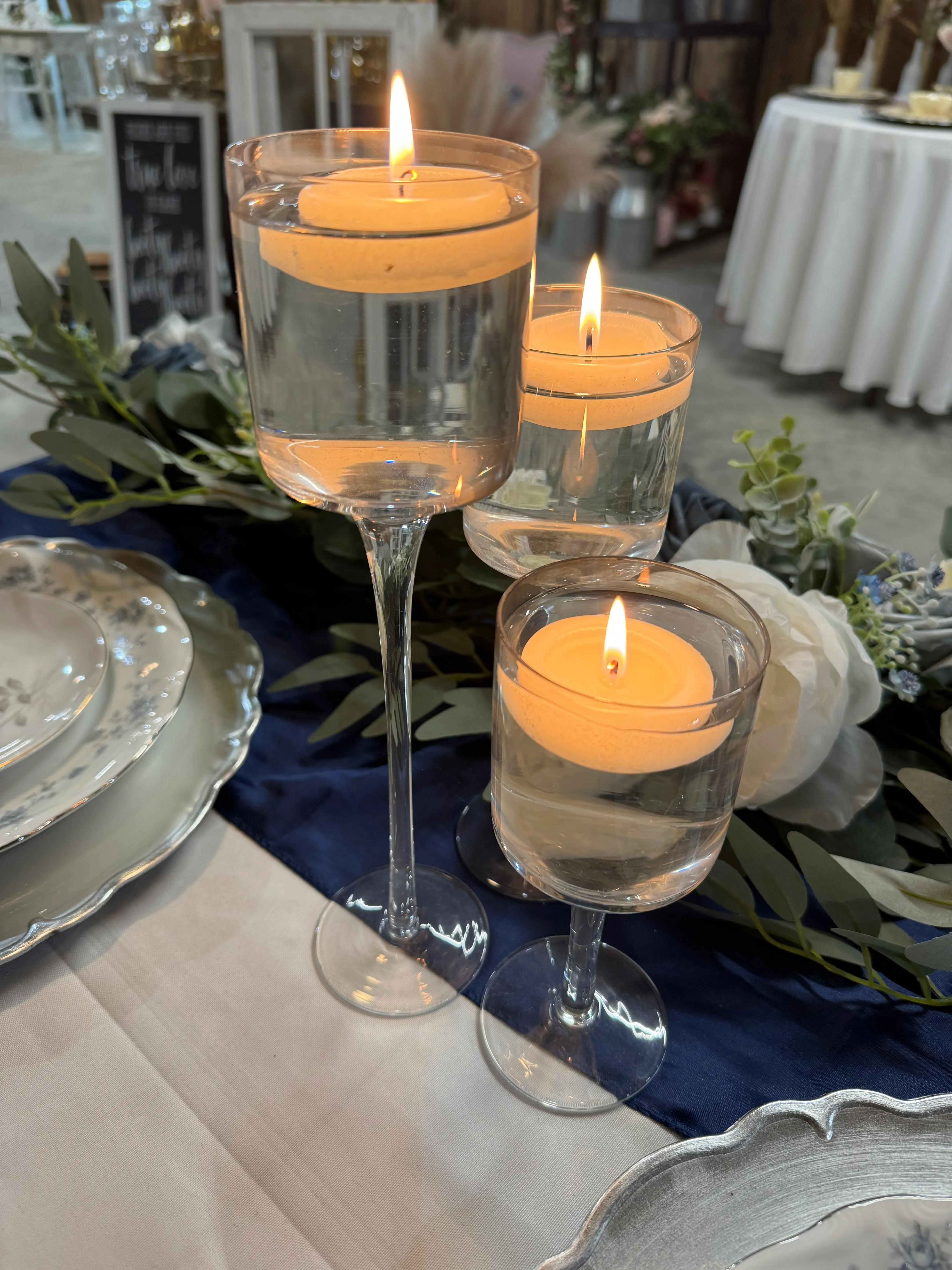Stemmed Glass Candle Holder (Large)