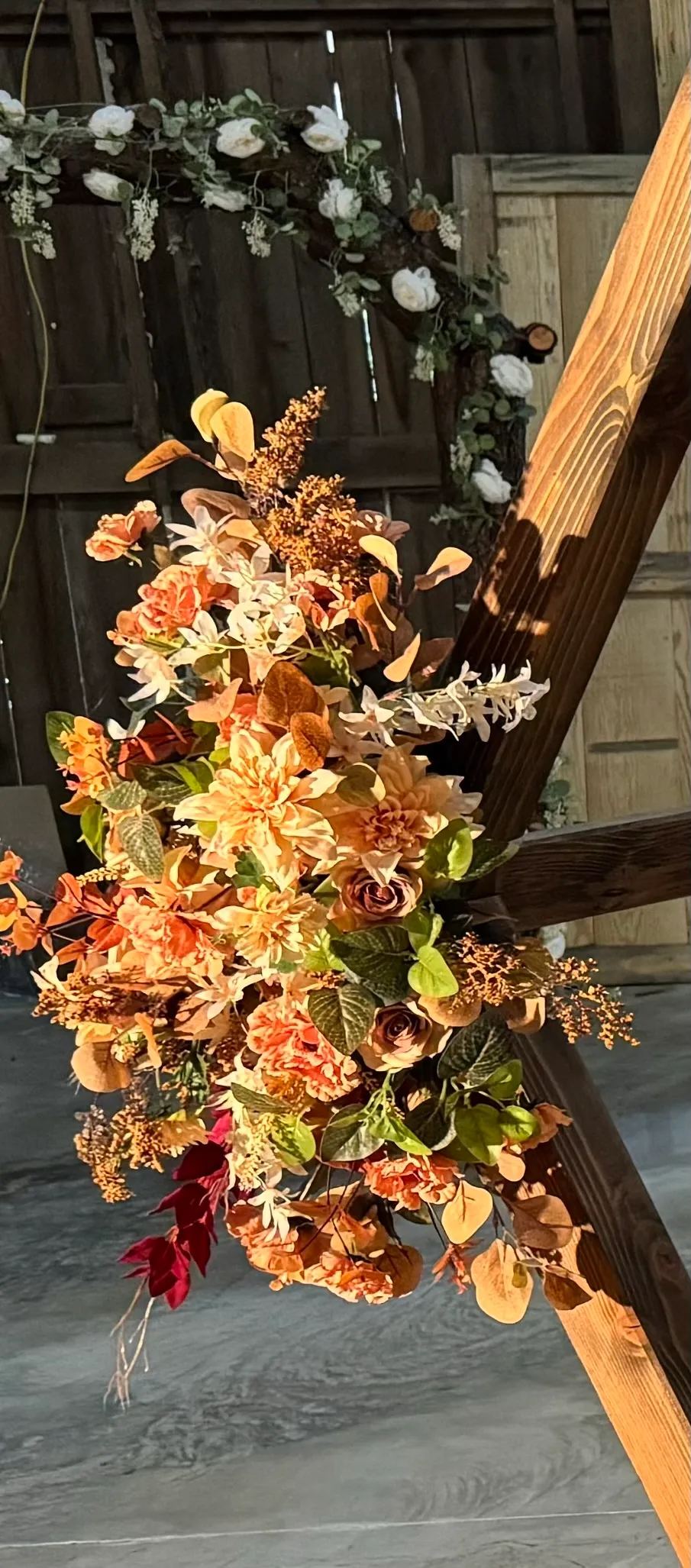 3’ Fall Arch Flowers in Oranges, Browns
