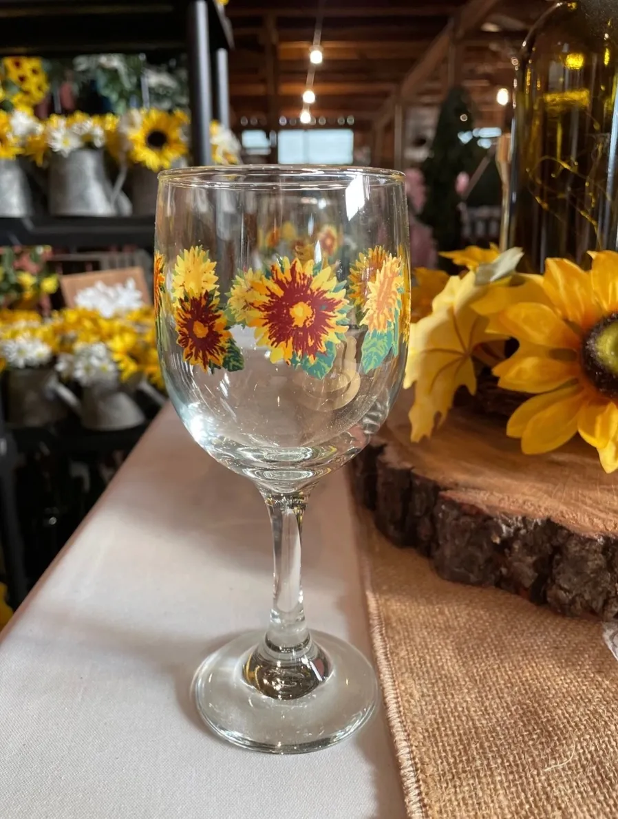 Sunflower Wine Glasses