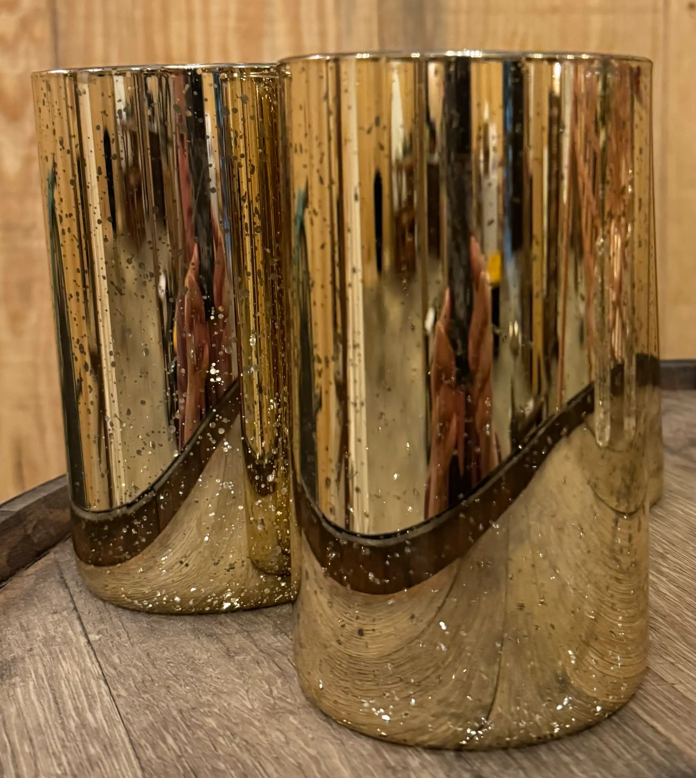 Gold Cylinder Vases (6" tall)