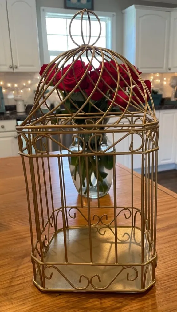 Gold Birdcage Card Box