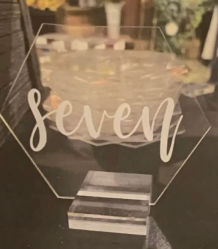 Clear Cursive Table Numbers (Set of 30)