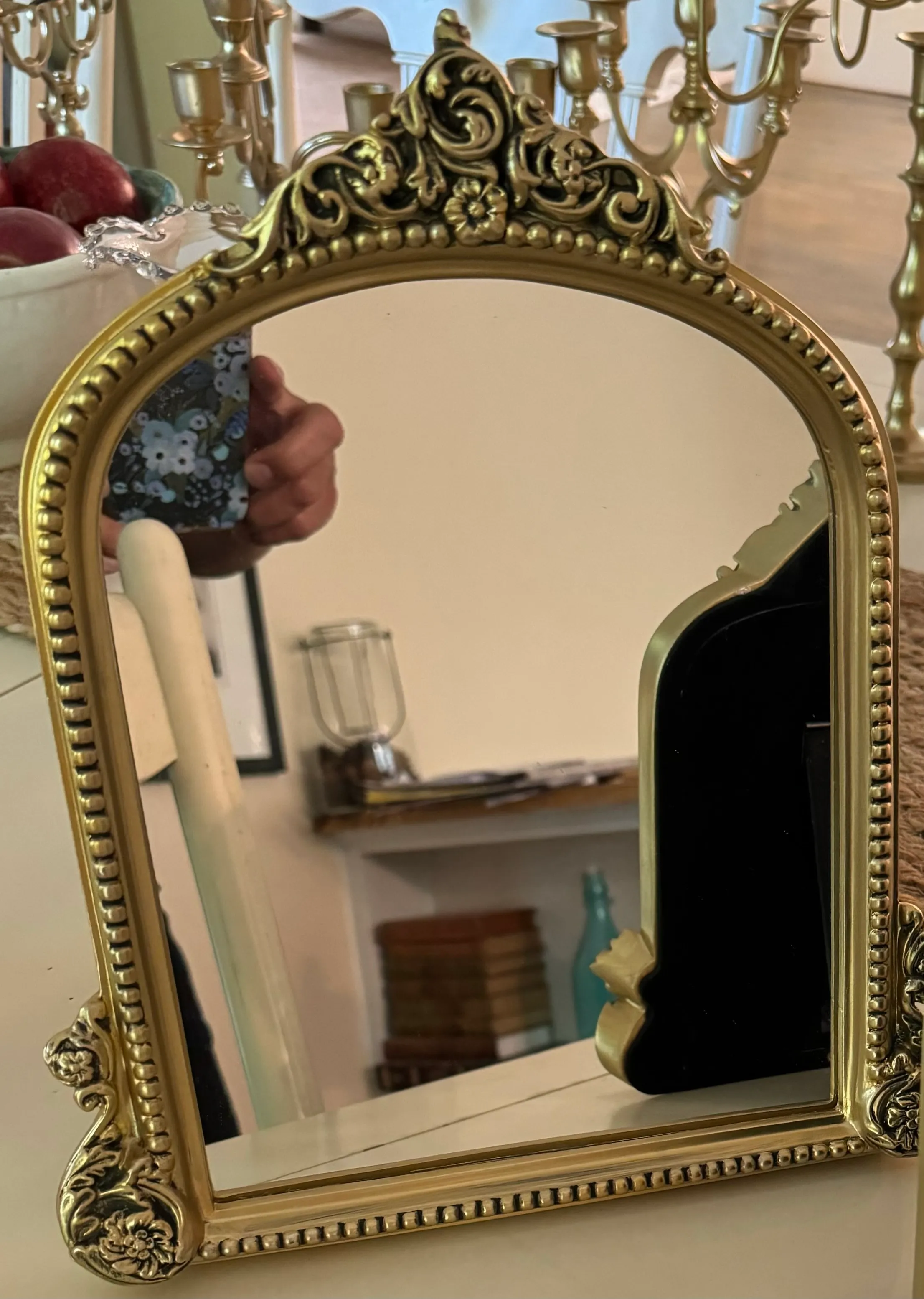 Gold Table-Top Mirror (10” Tall)