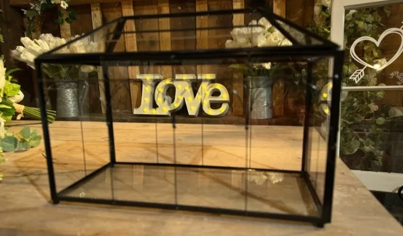 Black Glass Card Box