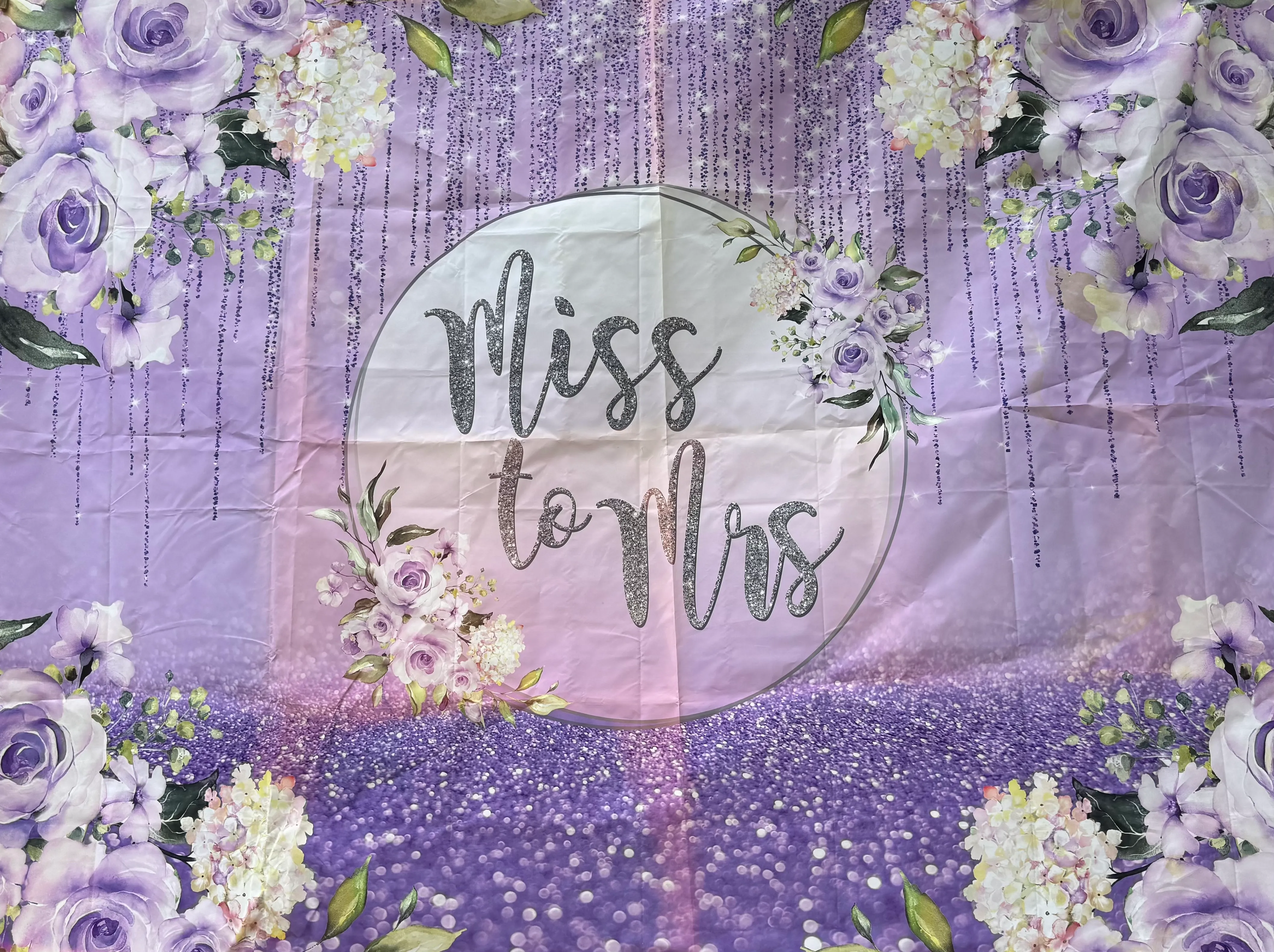 Miss to Mrs Vinyl Violet Backdrop