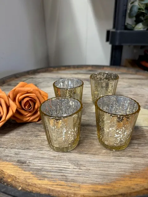 Gold Ribbed Votives