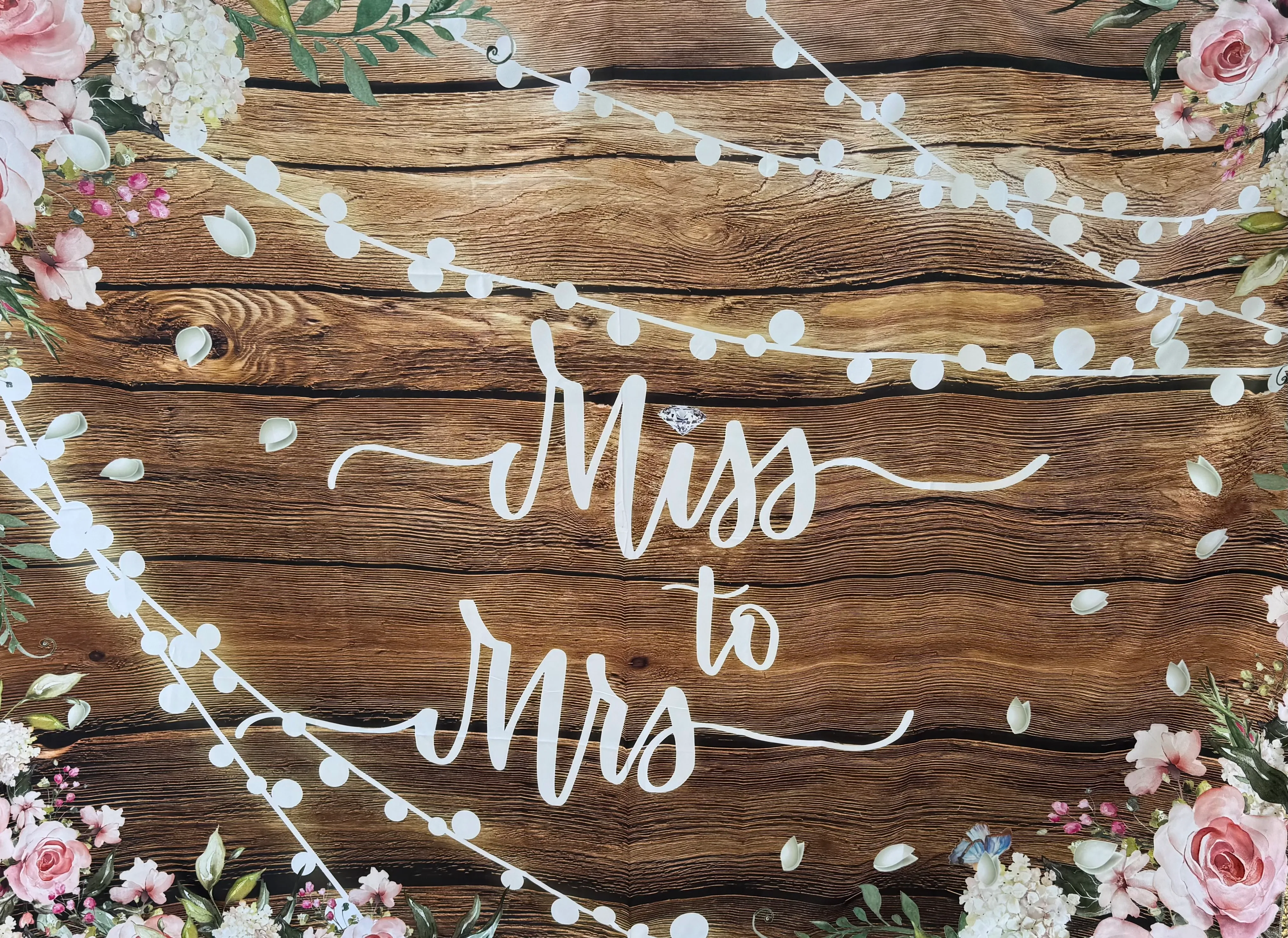 Miss to Mrs Rustic Backdrop
