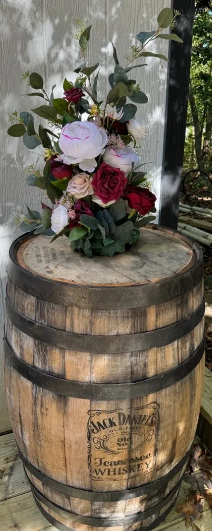 Ling’s Moments Romantic Marsala Barrel Arrangements