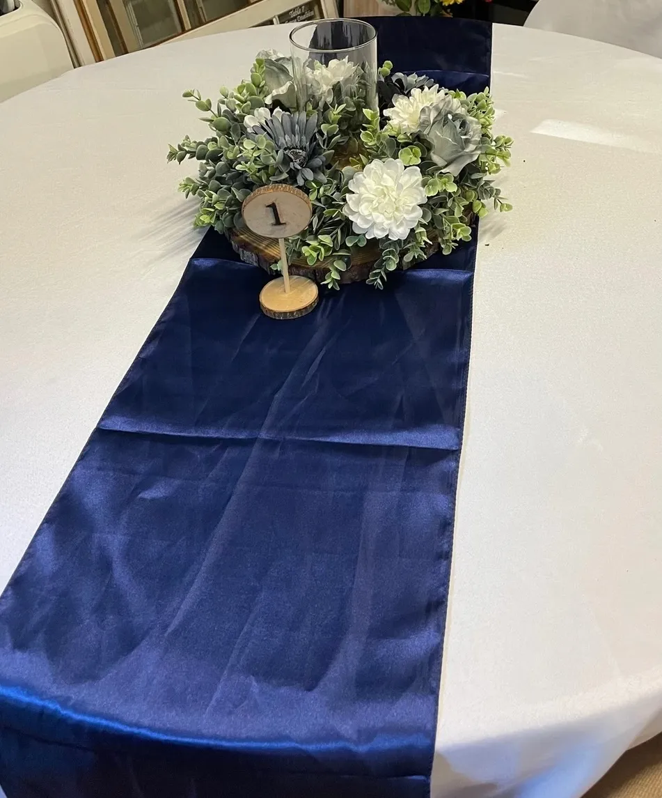 Navy Satin Table Runners