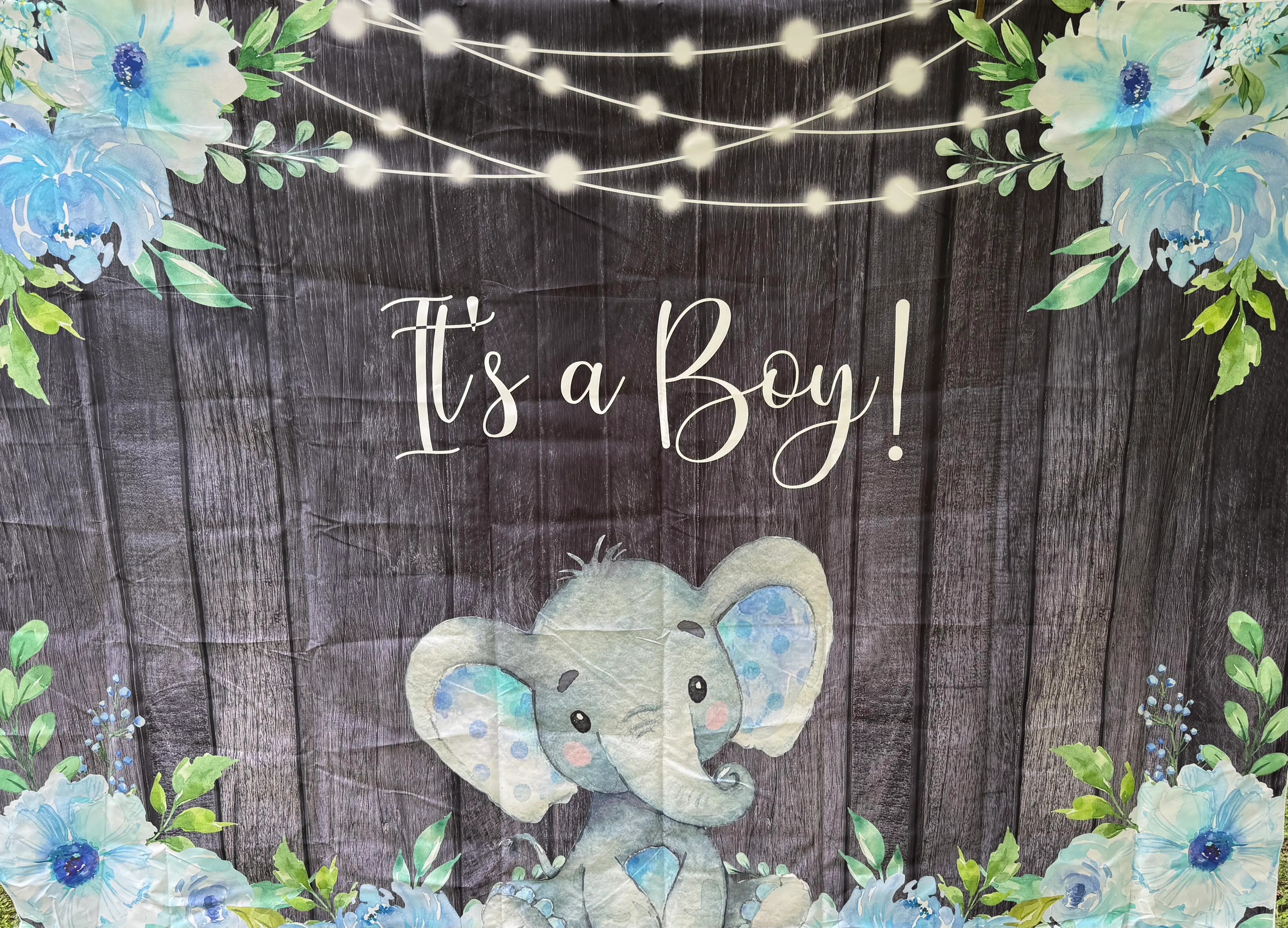 "It's a Boy" Elephant Backdrop