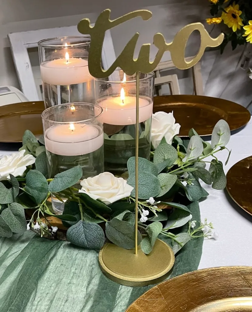 Gold Cursive Table Numbers (Set of 24)