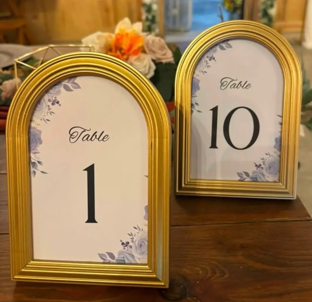 Gold Arch Framed Table Numbers 1-10