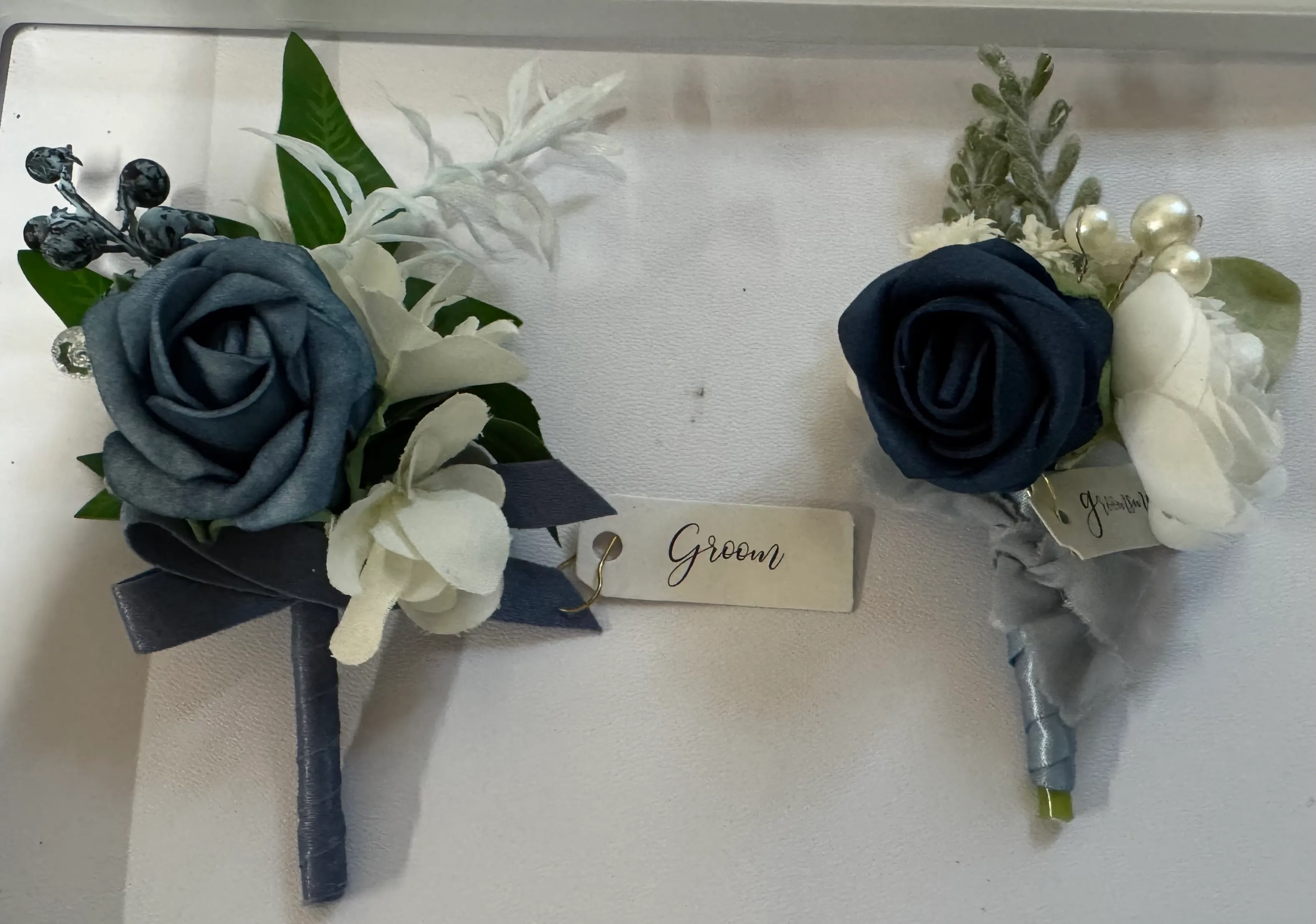 Dusty Blue Boutonnieres
