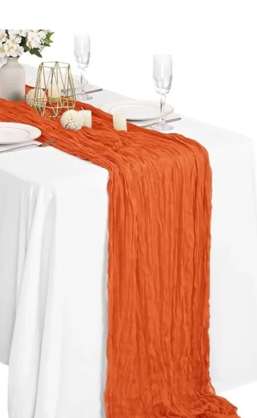 Burnt Orange Cheesecloth Table Runners