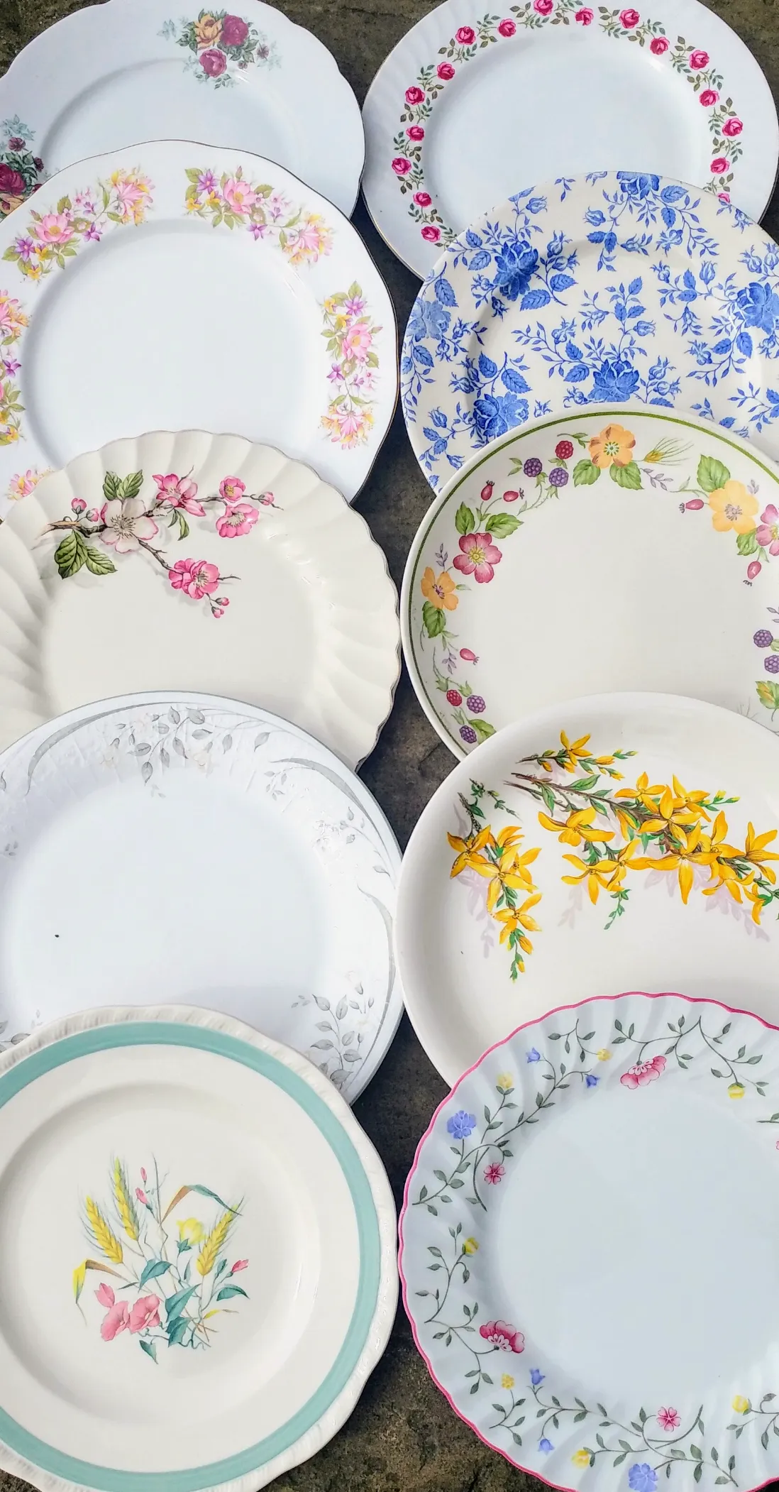 Mismatched China Dinner Plates