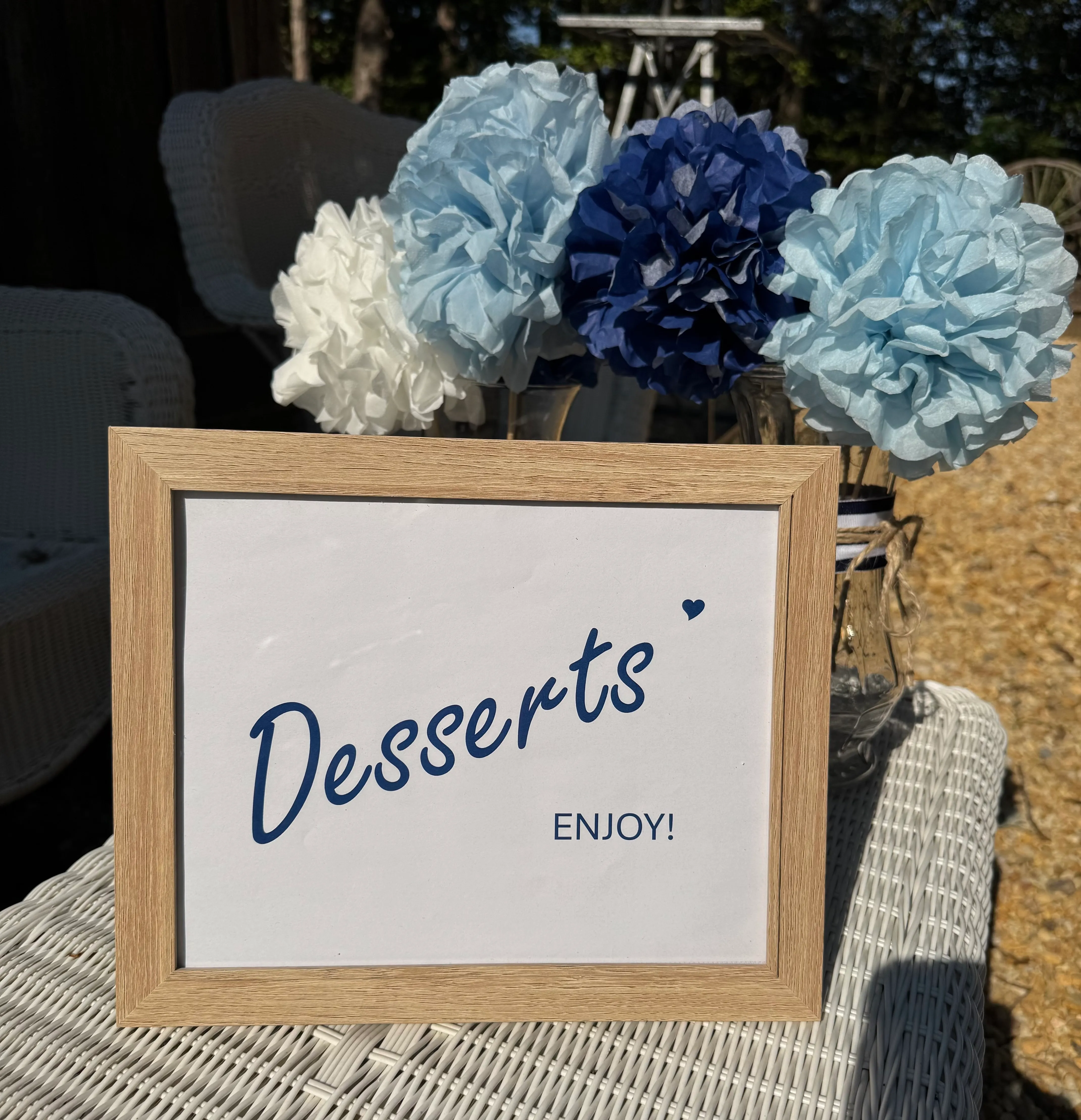 Wooden Dessert Sign