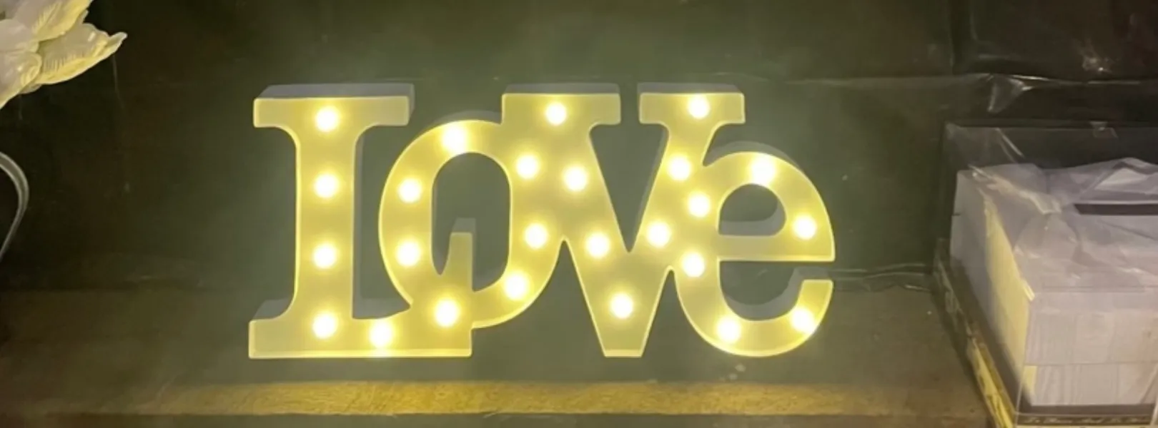 White LOVE Lightup Sign