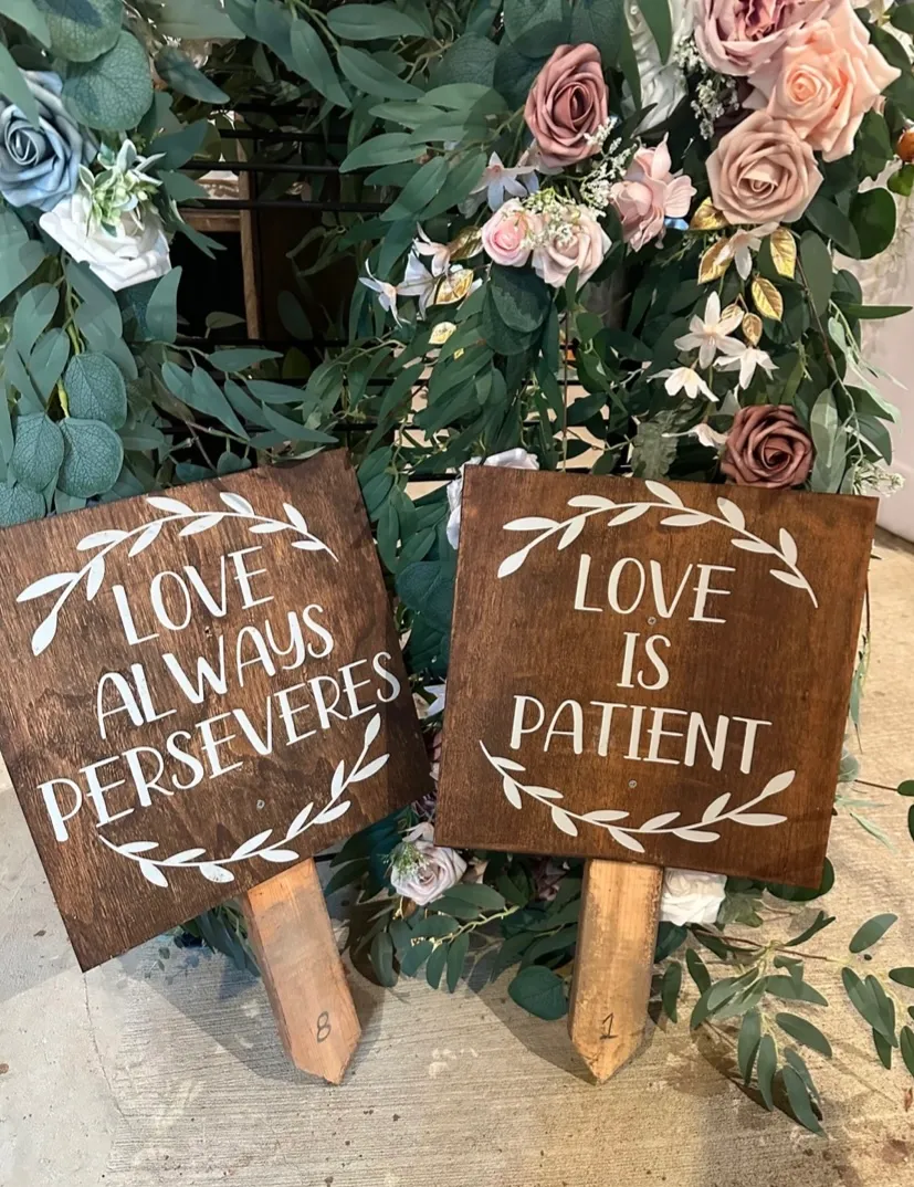 Wood-Staked Aisle Signs