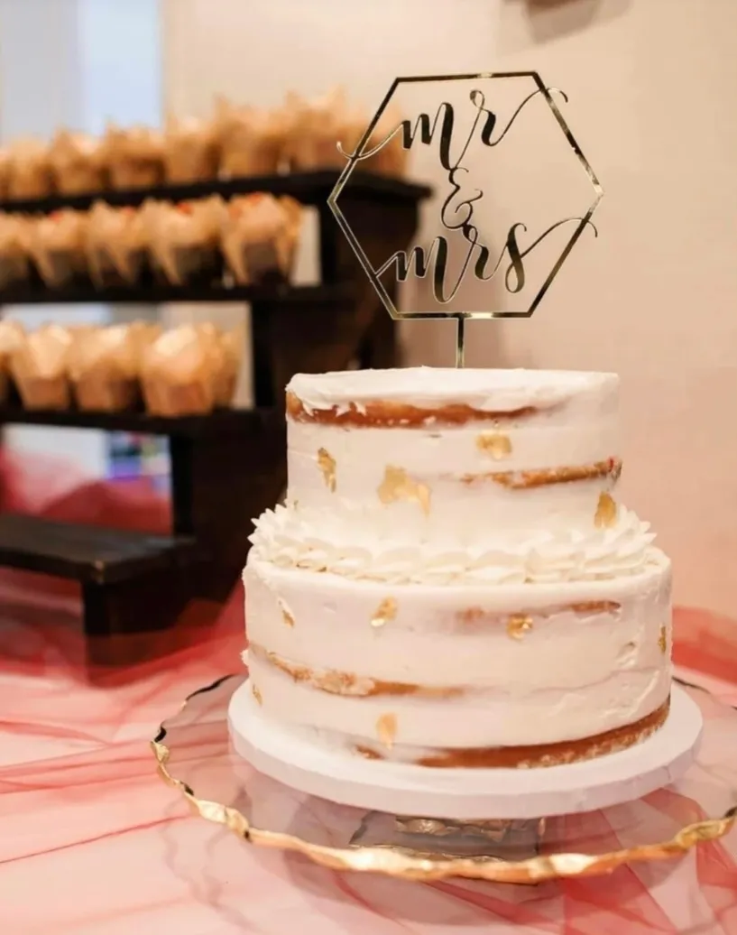 13” Gold &Glass Cake Stand 