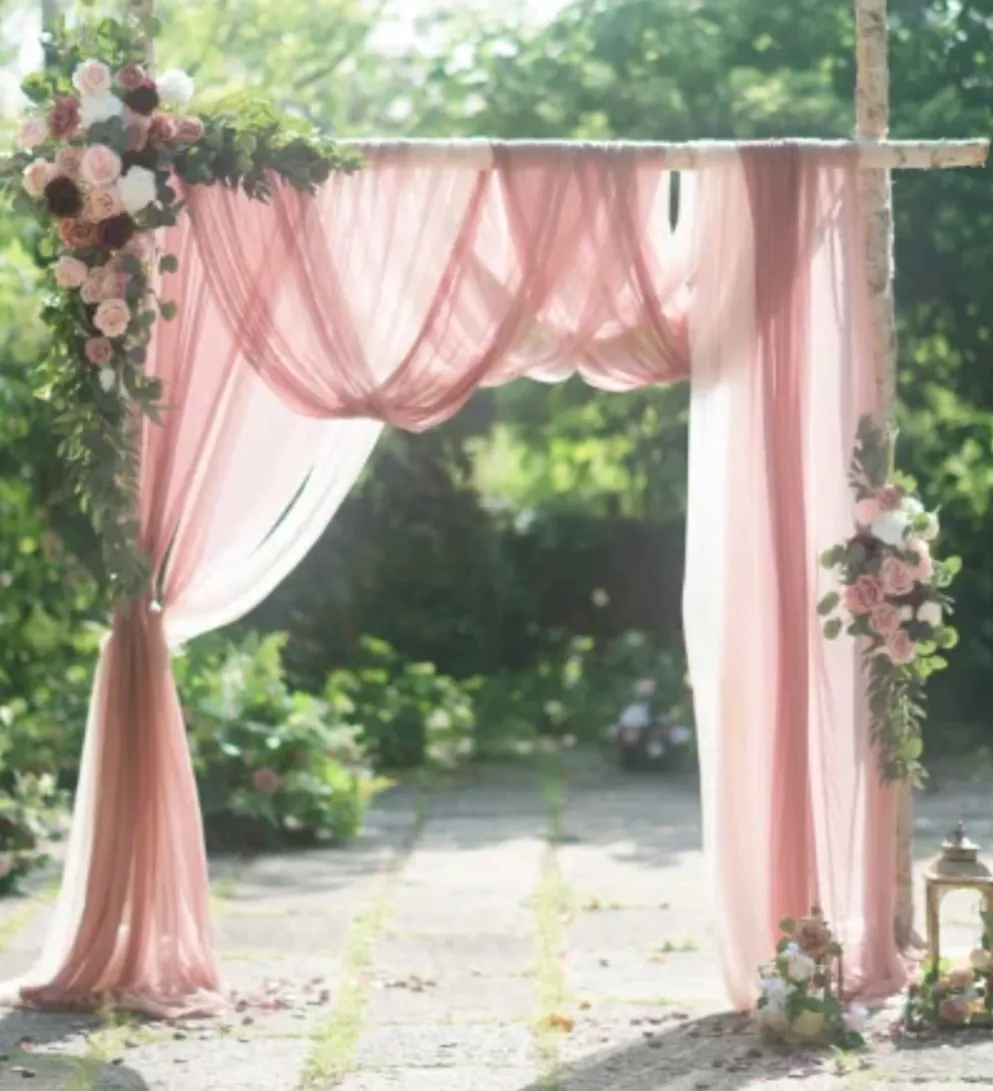 Ling’s Moments Arch Swags in Dusty Rose & Cream (2-piece set)