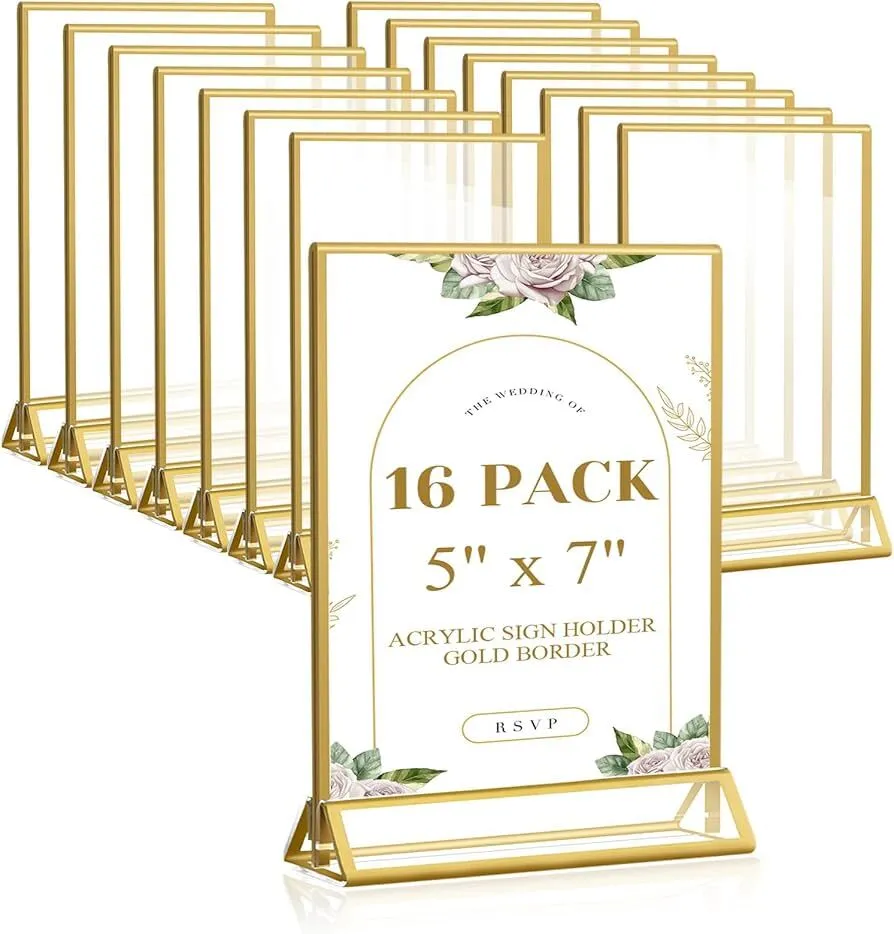 Gold Framed Menu Stands