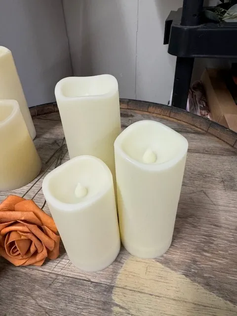 Sets of 3 Flameless Pillars