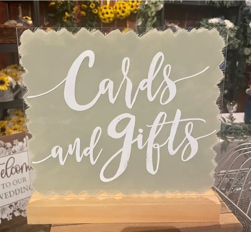 Sage Green “Cards & Gifts” Sign