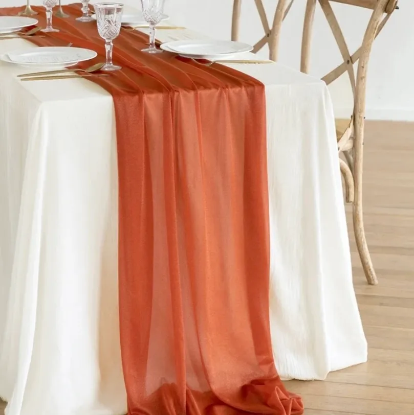 Burnt Orange Linen Table Runners