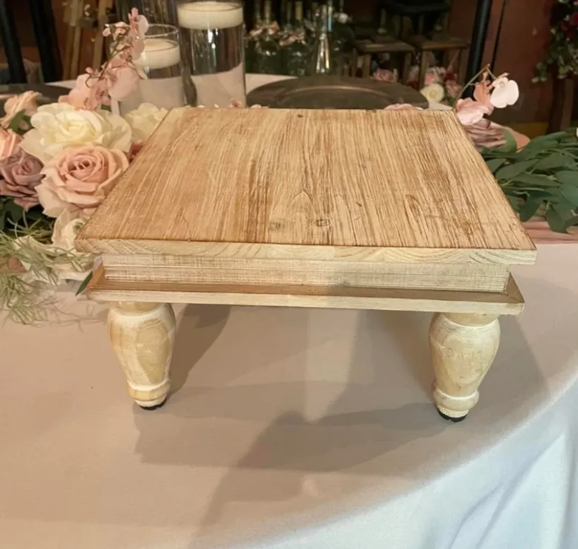 Square Wood Cake Stand with Legs