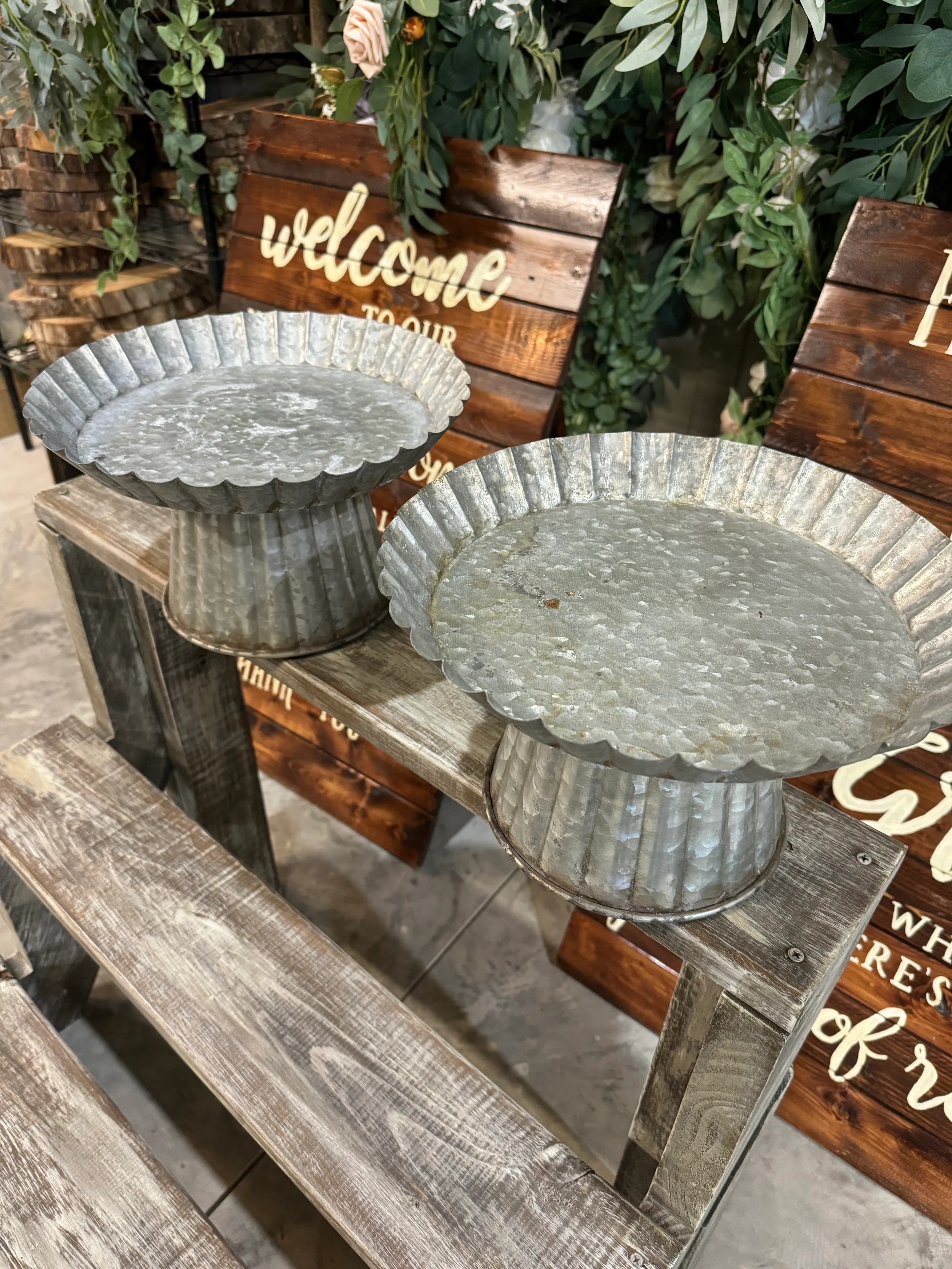 Galvanized Metal Cake Stands