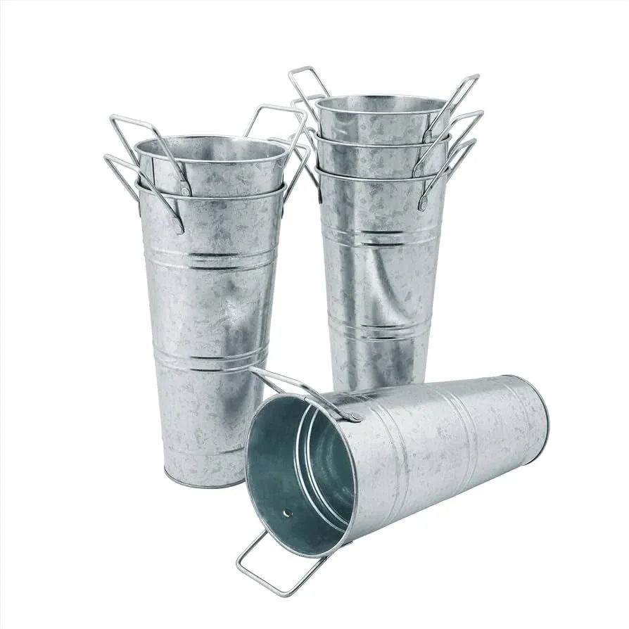 Sunflower & Rose Arrangements in Small Metal Galvanized Cans (10" Tall)