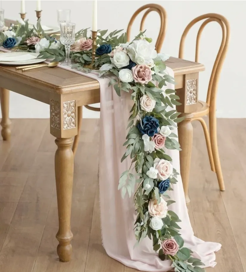 Ling’s Moments Dusty Rose & Navy Sweetheart Table Garland