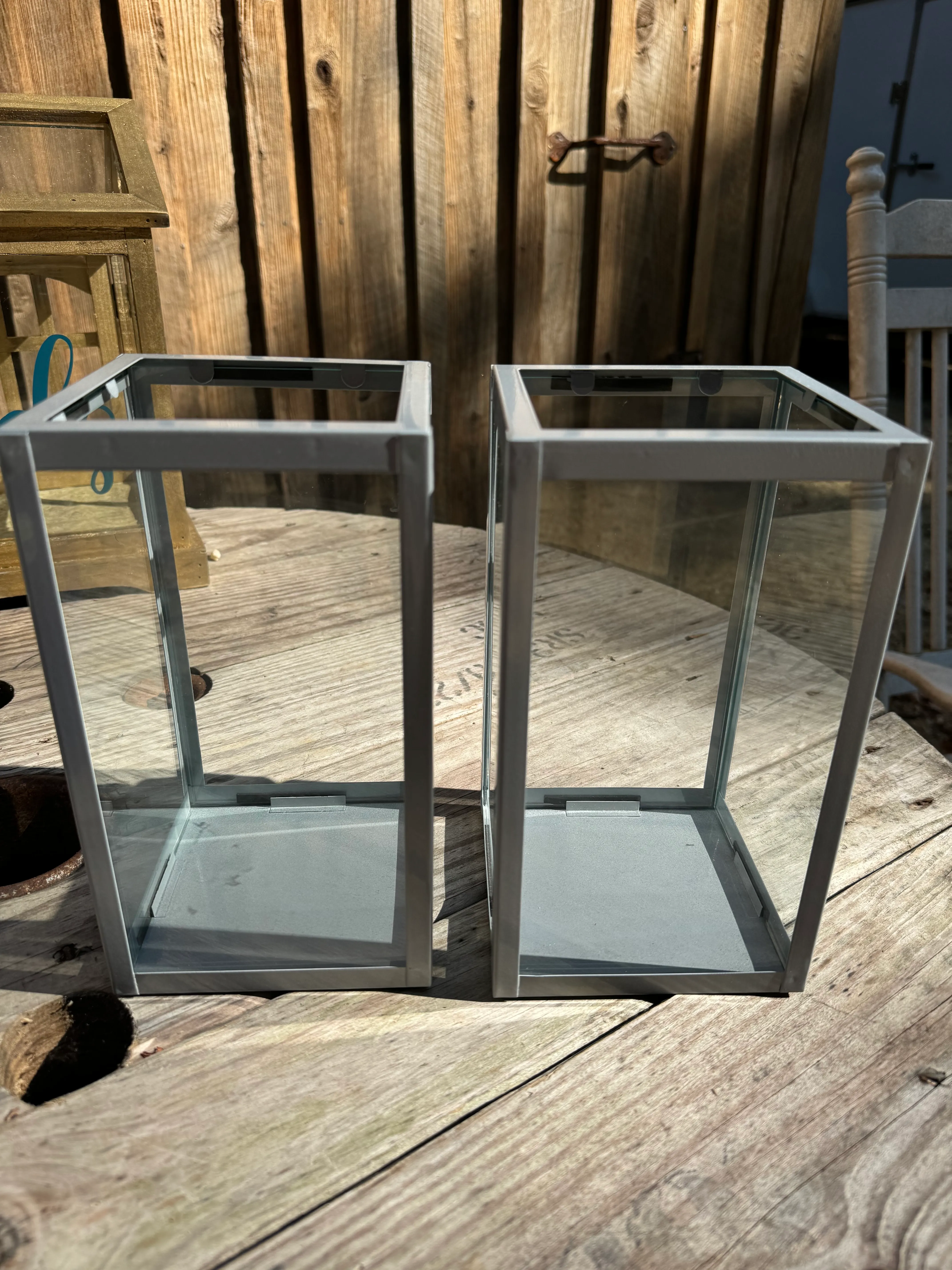 Small Silver Lantern Stands