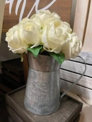 “Flowers & Garden” Metal Watering Cans
