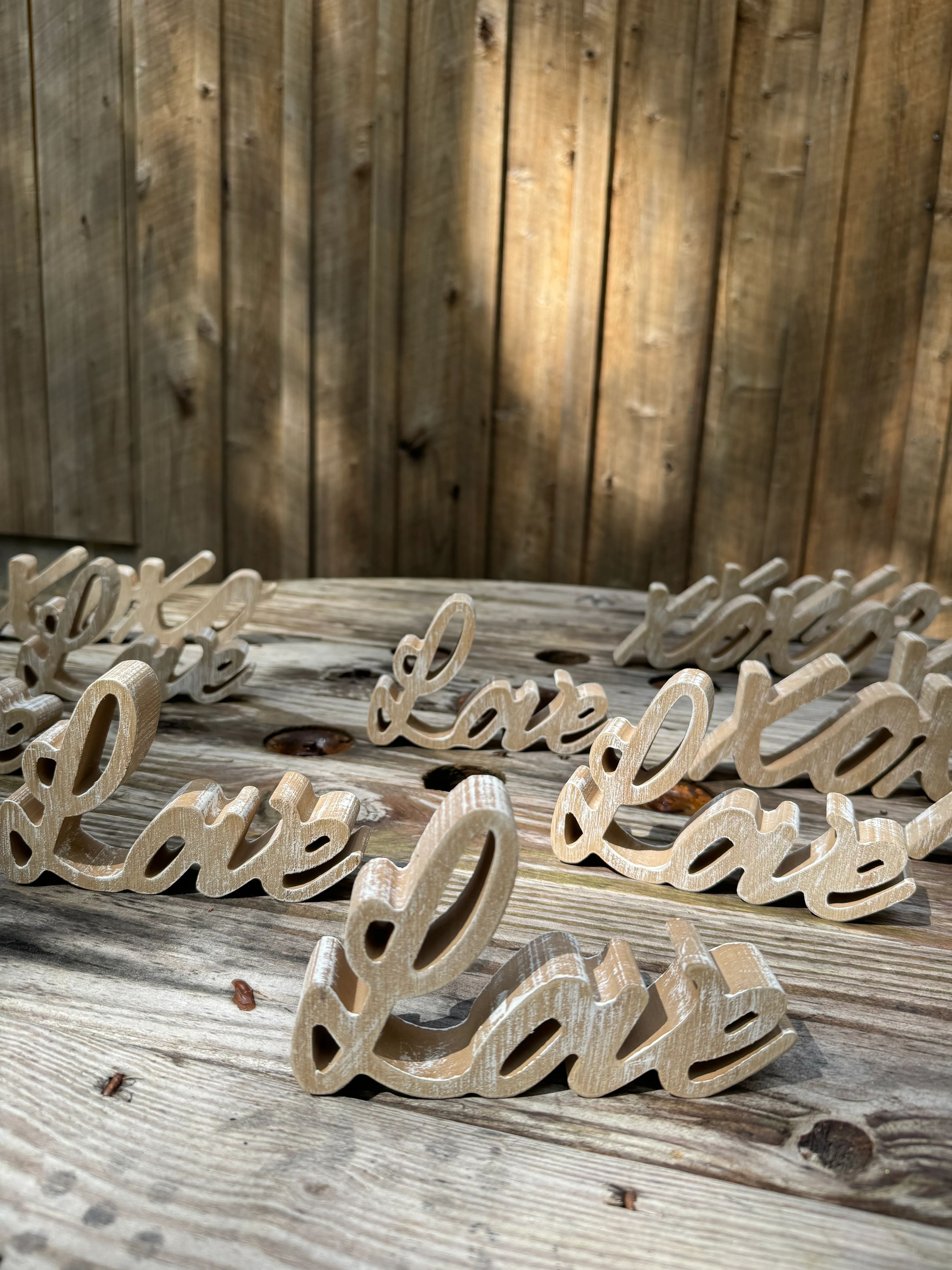 Wood Cursive LOVE Letters
