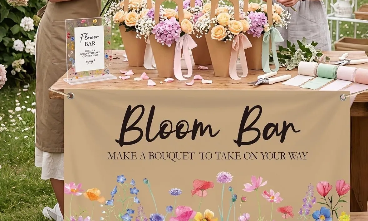 Bloom Bar Sign, Banner, & 4ft. Table