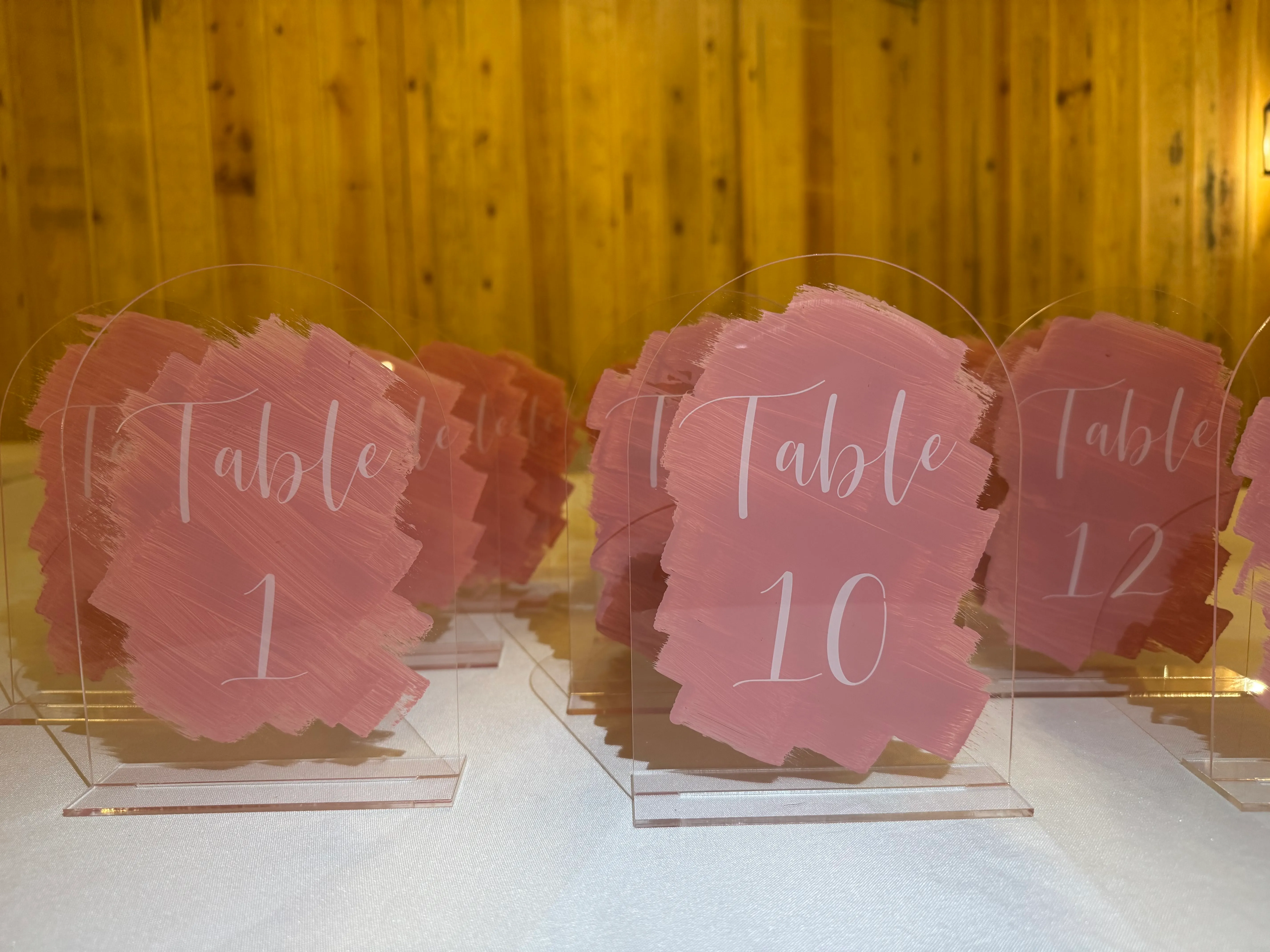 Pink Rose Table Numbers 