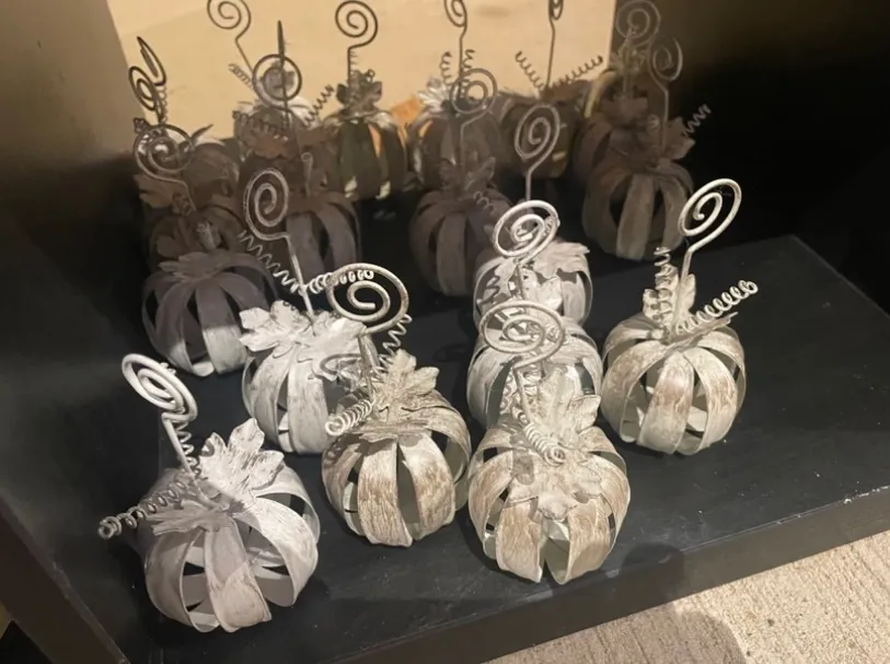 White Pumpkin Table Number Holders 