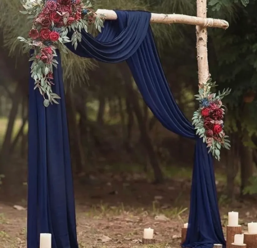 Ling’s Moments Arch Drapery in Navy Blue