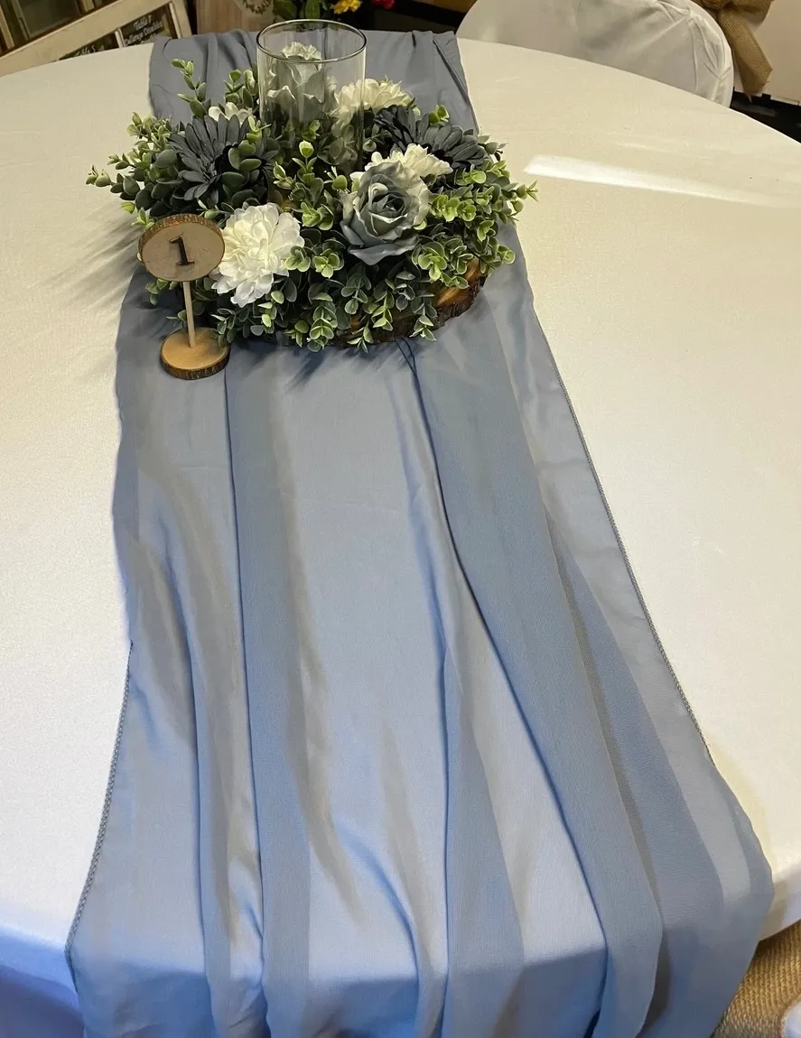 Dusty Blue Linen Table Runners 