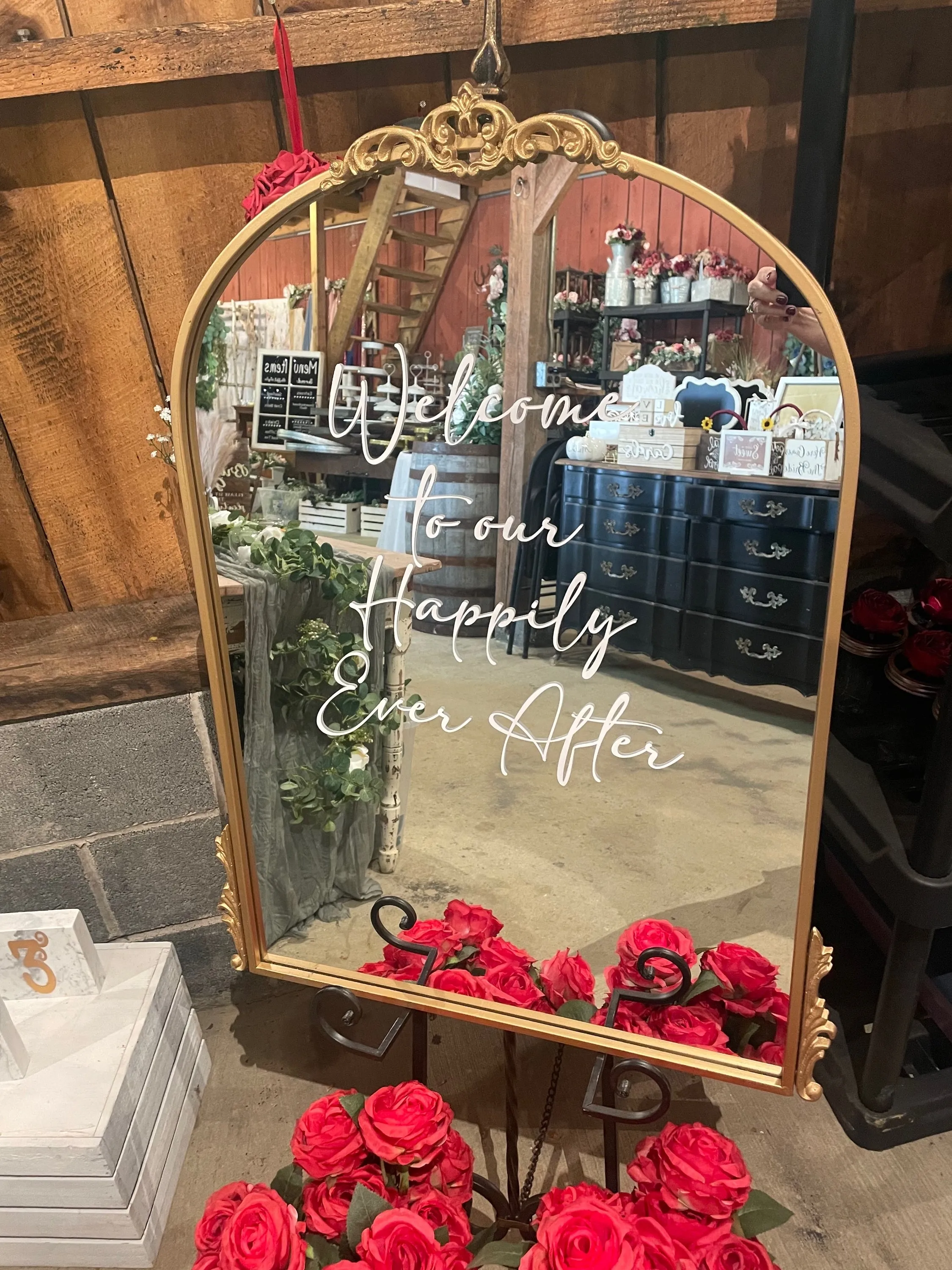 Medium Gold Mirror (Letters can be removed) 2'9" tall and 1'11" wide