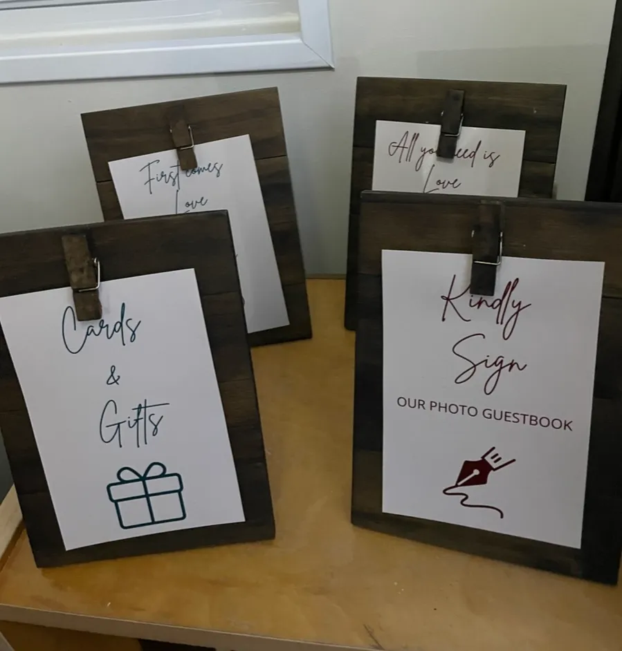 Small Wood Signs with Clips